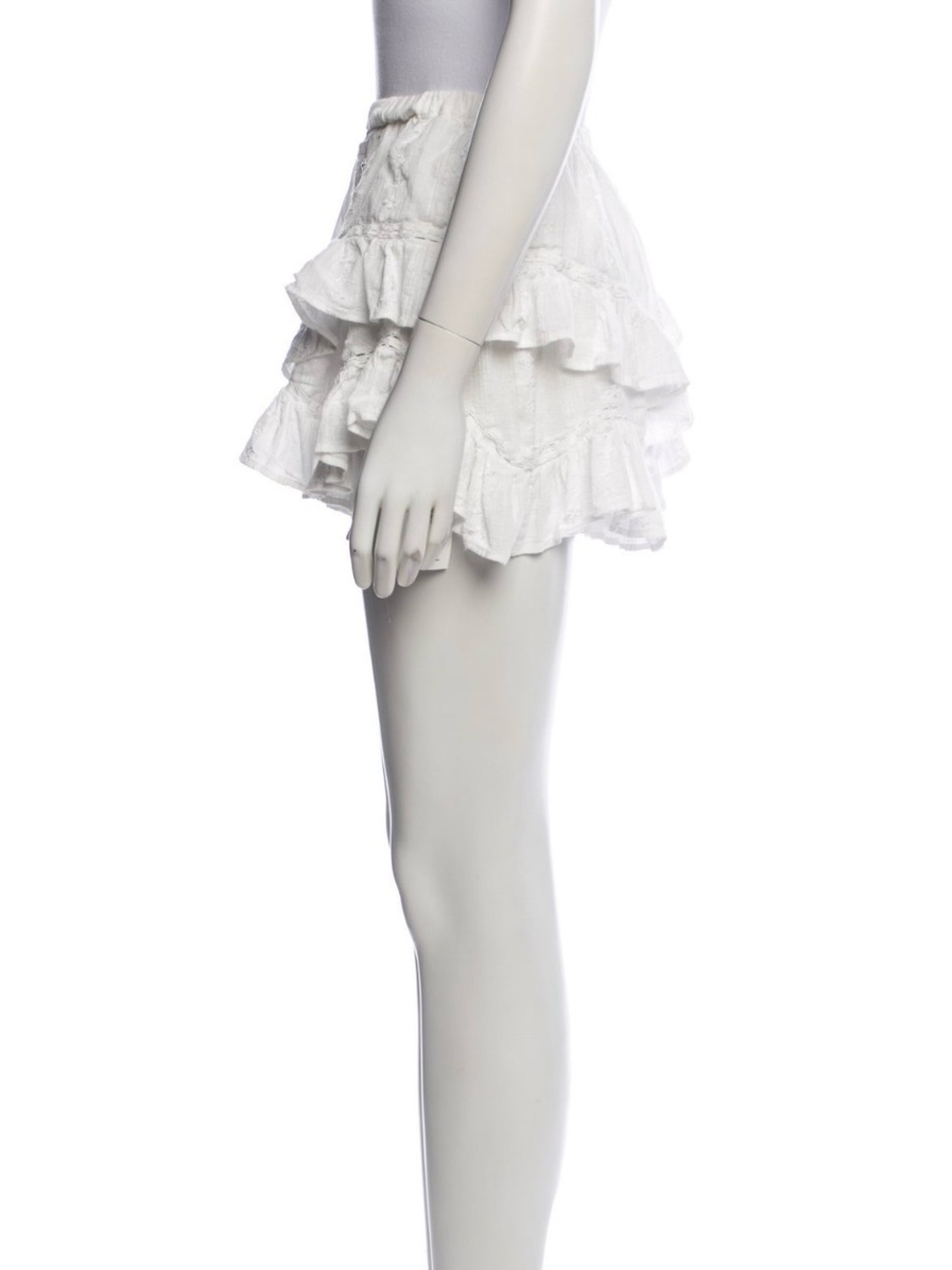 Isabel Marant Etoile White Tiered Ruffle Shorts Size Medium (FR38) - Picture 2 of 3